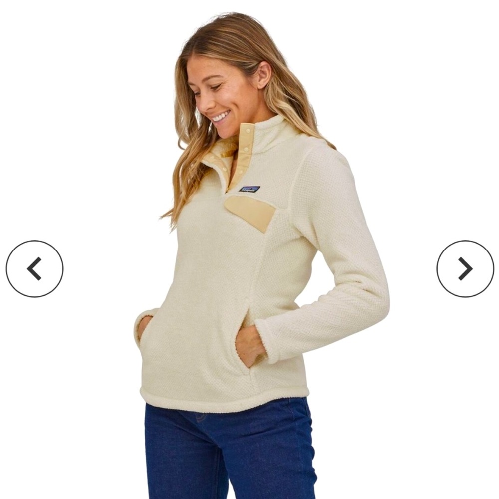 Patagonia Re-Tool Snap-T Fleece Pullover in Raw Linen / White